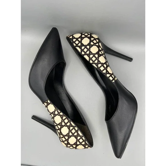 CharlesCharles David calf hair black/off white geometric print heels/pumps sz11 - Picture 1 of 10